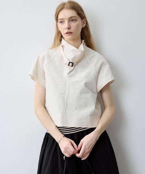 tageechita（タジチタ）の「【tageechita】パネル切替 スタンドカラーラグランシャツ（シャツ/ブラウス・レディース・アイボリー・S/M/L）」の14枚目の写真