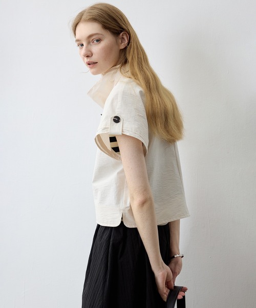 tageechita（タジチタ）の「【tageechita】パネル切替 スタンドカラーラグランシャツ（シャツ/ブラウス・レディース・アイボリー・S/M/L）」の21枚目の写真