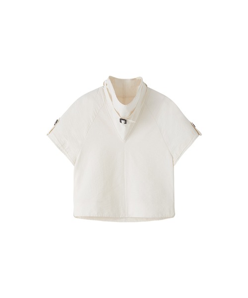 tageechita(タジチタ)の「【tageechita】バックルハイネック クロップドシャツブラウス(シャツ/ブラウス・レディース・アイボリー・S/M/L)」の6枚目の写真