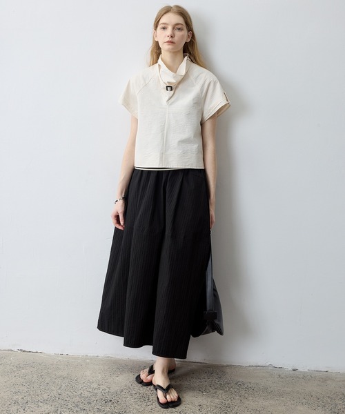 tageechita(タジチタ)の「【tageechita】バックルハイネック クロップドシャツブラウス(シャツ/ブラウス・レディース・アイボリー・S/M/L)」の10枚目の写真