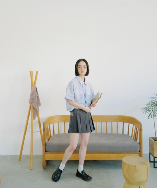 common gull products. 街のデニムジャケットプリーツスカート common gull products.（コモンガルプロダクツ）の「街のデニム