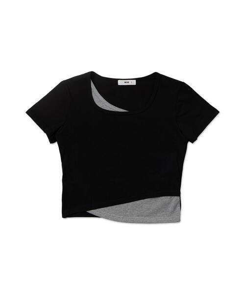 WEGO(ウィゴー)の「WEGO/アシンメトリーバイカラートップス(Tシャツ/カットソー・レディース・ブラック/ホワイト・FREE)」の16枚目の写真