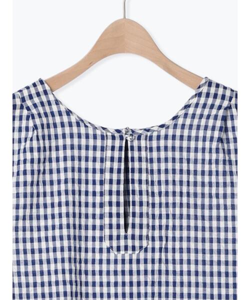 Samansa Mos2(サマンサ モスモス)の「◎ギンガムチェックワンピース(ワンピース・レディース・ブラック/ブラウン/ブルー/オレンジ・F)」の8枚目の写真