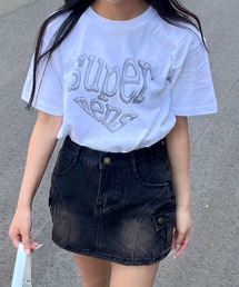 メタリックプリント半袖Tシャツ