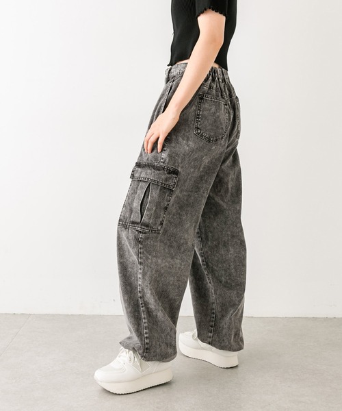 OLIVE des OLIVE（オリーブデオリーブ）の「【WEB限定】デニムカーゴパンツ（デニムパンツ・レディース・ブルー/ブラック/サックスブルー・FREE）」の11枚目の写真