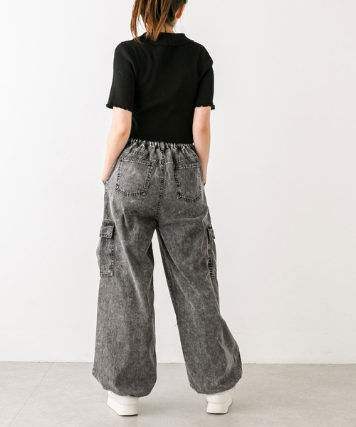 OLIVE des OLIVE（オリーブデオリーブ）の「【WEB限定】デニムカーゴパンツ（デニムパンツ・レディース・ブルー/ブラック/サックスブルー・FREE）」の7枚目の写真