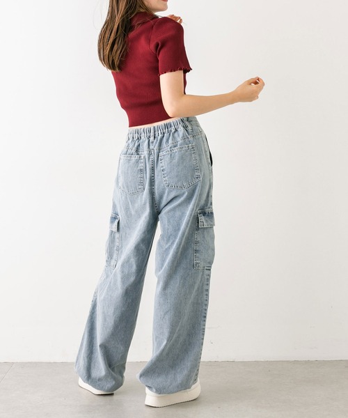 OLIVE des OLIVE（オリーブデオリーブ）の「【WEB限定】デニムカーゴパンツ（デニムパンツ・レディース・ブルー/ブラック/サックスブルー・FREE）」の15枚目の写真