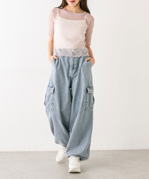 OLIVE des OLIVE（オリーブデオリーブ）の「【WEB限定】デニムカーゴパンツ（デニムパンツ・レディース・ブルー/ブラック/サックスブルー・FREE）」の14枚目の写真