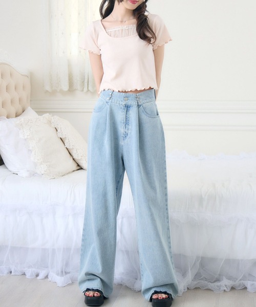 ems excite（エムズエキサイト）の「チュールドッキングメロウCT（Tシャツ/カットソー・レディース・ブラック/ピンク/ホワイト系その他・FREE）」の18枚目の写真