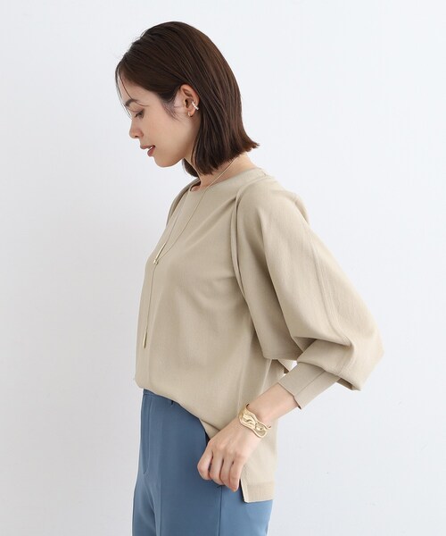 INDIVI（インディヴィ）の「◆【2点セット】ボレロ＆ノースリーブ レイヤードセット（アンサンブル・レディース・ベージュ/チャコールグレー/ブルー・13/38/05/15 ）」の6枚目の写真