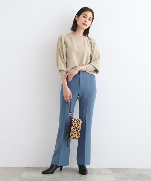 INDIVI（インディヴィ）の「◆【2点セット】ボレロ＆ノースリーブ レイヤードセット（アンサンブル・レディース・ベージュ/チャコールグレー/ブルー・13/38/05/15 ）」の9枚目の写真