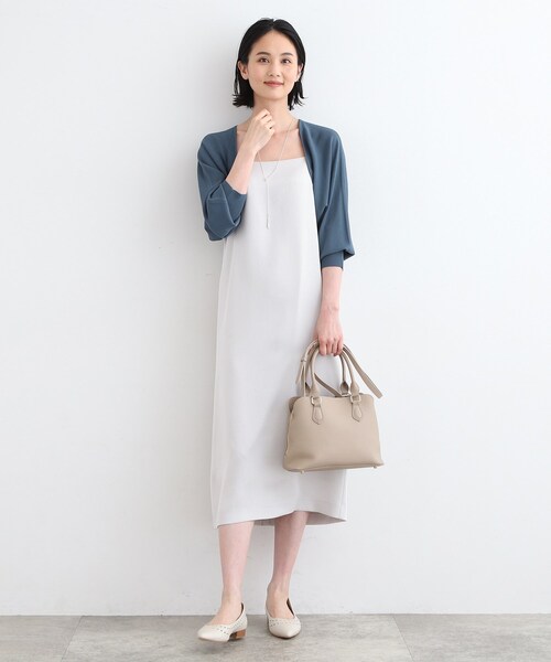 INDIVI（インディヴィ）の「◆【2点セット】ボレロ＆ノースリーブ レイヤードセット（アンサンブル・レディース・ベージュ/チャコールグレー/ブルー・13/38/05/15 ）」の15枚目の写真