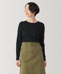 無印良品 | 婦人　大豆繊維を使ったリブ編みクルーネック長袖Ｔシャツ(Tシャツ/カットソー)