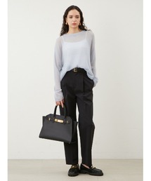 タックデザインテーパードドレスパンツ