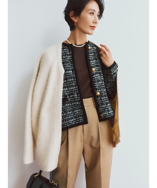 Mila Owen（ミラオーウェン）の「タックデザインテーパードドレスパンツ（その他パンツ・レディース・ブラック/ベージュ/ダークブラウン/ピンク・0/1/00）」の21枚目の写真