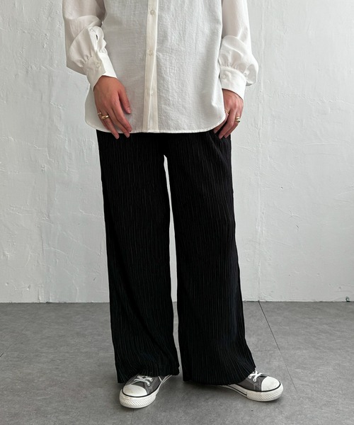 LBC（エルビーシー）の「プリーツイージーパンツ（その他パンツ・レディース・ダークラベンダー/グリーン系その他/グレー/ブラウン/ブラック・M）」の8枚目の写真