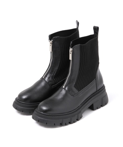 LAKOLE（ラコレ）の「ZIPニットコンビブーツ / 140074（ブーツ・レディース・ブラック/シルバー・MEDIUM/LARGE）」の7枚目の写真