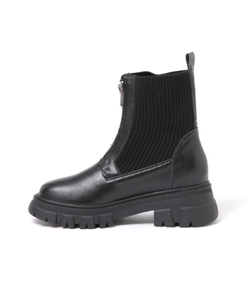 LAKOLE（ラコレ）の「ZIPニットコンビブーツ / 140074（ブーツ・レディース・ブラック/シルバー・MEDIUM/LARGE）」の9枚目の写真