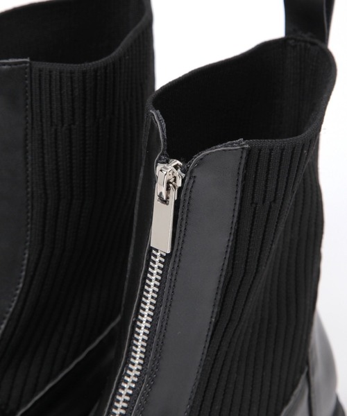 LAKOLE（ラコレ）の「ZIPニットコンビブーツ / 140074（ブーツ・レディース・ブラック/シルバー・MEDIUM/LARGE）」の14枚目の写真
