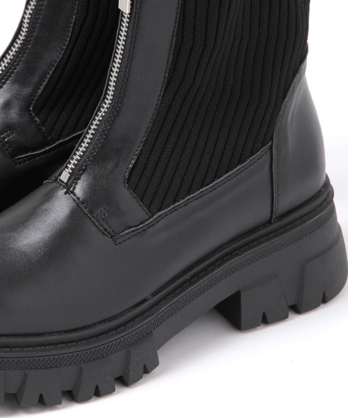 セール】ZIPニットコンビブーツ / 140074（ブーツ）｜LAKOLE（ラコレ