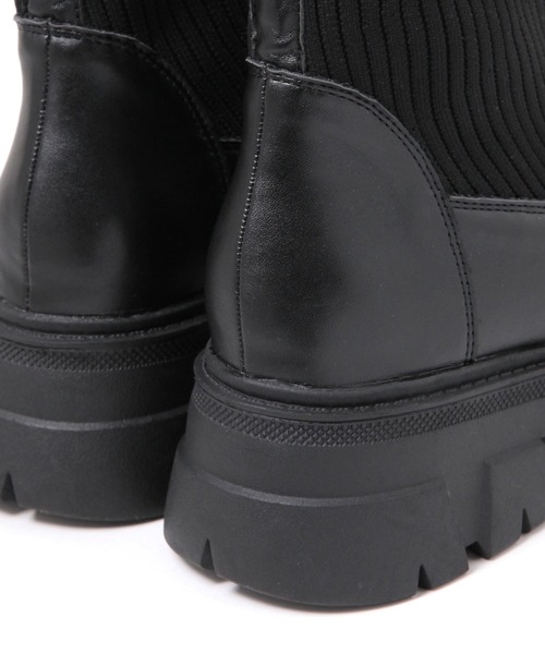 LAKOLE（ラコレ）の「ZIPニットコンビブーツ / 140074（ブーツ・レディース・ブラック/シルバー・MEDIUM/LARGE）」の16枚目の写真