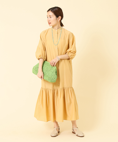 0073A GUEST 細長い JOCONDA 半袖膝丈ワンピース 