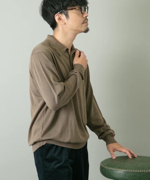 URBAN RESEARCH ROSSO MEN(アーバンリサーチロッソメン)の「『一部WEB限定カラー』『XLサイズあり』『UR TECH』ハイゲージニットポロシャツ(ポロシャツ・メンズ・ライトブラウン/ブラック/グレー/ネイビー/ベージュ・LARGE/MEDIUM/X-LARGE)」の14枚目の写真