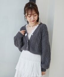 MAJESTIC LEGON | フラワーモチーフボタンケーブルカーデ(カーディガン/ボレロ)