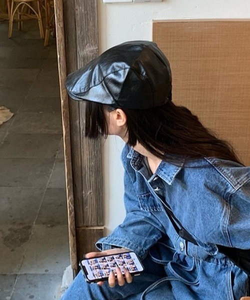 SHEENA（シーナ）の「フェイクレザーハンチング帽（ハンチング/ベレー帽・レディース・ブラック/レッド・FREE）」の16枚目の写真