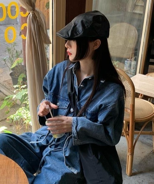 SHEENA（シーナ）の「フェイクレザーハンチング帽（ハンチング/ベレー帽・レディース・ブラック/レッド・FREE）」の15枚目の写真