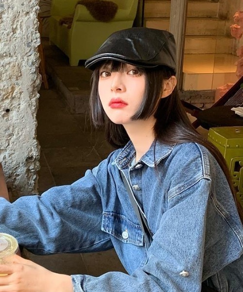 SHEENA（シーナ）の「フェイクレザーハンチング帽（ハンチング/ベレー帽・レディース・ブラック/レッド・FREE）」の13枚目の写真