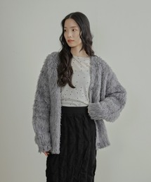 シャギーVネックニットアウター