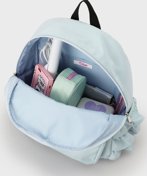 PINK-latte（ピンクラテ）の「◆【容量約15L】フリルリュック（バックパック/リュック・キッズ・ホワイト/ブラック/ライトブルー・00）」の9枚目の写真