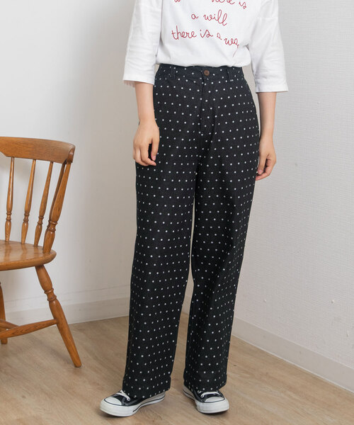 POU DOU DOU（プードゥドゥ）の「ドットプリントデニムパンツ（デニムパンツ・レディース・ブラック/パープル系・M）」の8枚目の写真