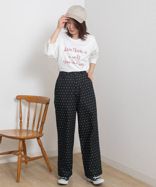 POU DOU DOU（プードゥドゥ）の「ドットプリントデニムパンツ（デニムパンツ・レディース・ブラック/パープル系・M）」の10枚目の写真