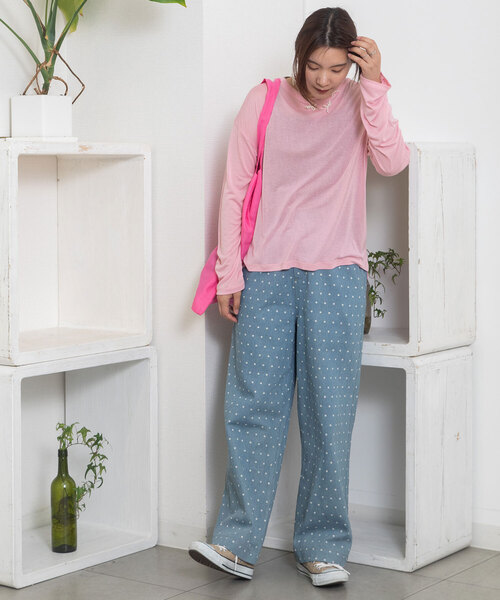 POU DOU DOU（プードゥドゥ）の「ドットプリントデニムパンツ（デニムパンツ・レディース・ブラック/パープル系・M）」の19枚目の写真