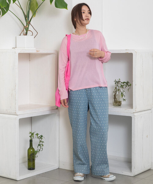 POU DOU DOU（プードゥドゥ）の「ドットプリントデニムパンツ（デニムパンツ・レディース・ブラック/パープル系・M）」の20枚目の写真