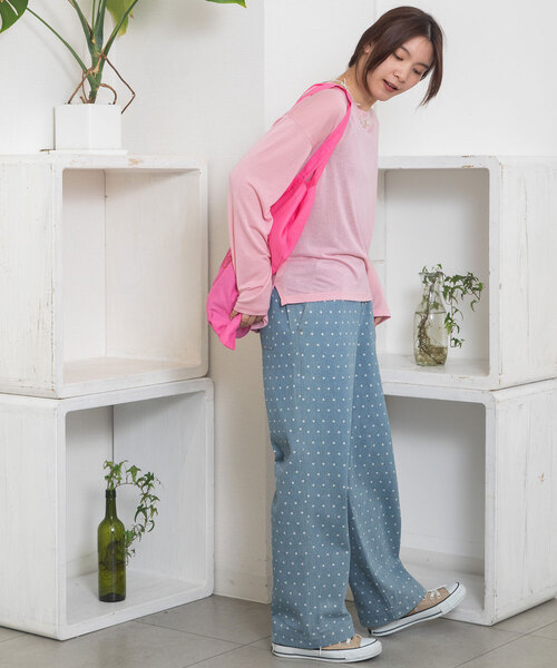 POU DOU DOU（プードゥドゥ）の「ドットプリントデニムパンツ（デニムパンツ・レディース・ブラック/パープル系・M）」の21枚目の写真