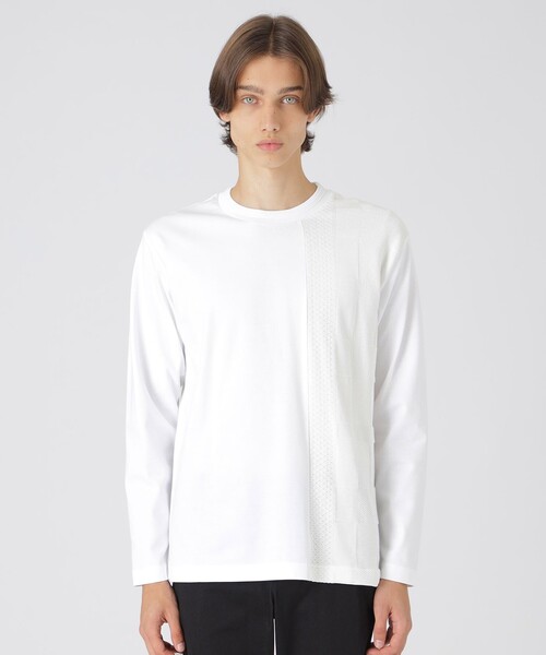 BLACK LABEL CRESTBRIDGE（ブラックレーベル・クレストブリッジ）の「ニットドッキングカットソー（Tシャツ/カットソー・メンズ・グリーン系その他3/ライトグレー/オフホワイト/ブラック・L/XL/M）」の2枚目の写真