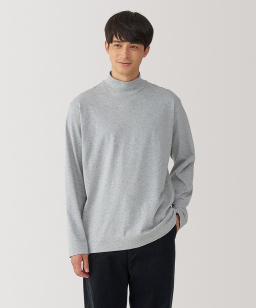 無印良品（ムジルシリョウヒン）の「紳士　起毛ハイネック長袖Ｔシャツ（Tシャツ/カットソー・メンズ・グレー/ブラック/ボルドー/ホワイト/ダークグリーン/チャコールグレー・L/M/S/XL）」の4枚目の写真