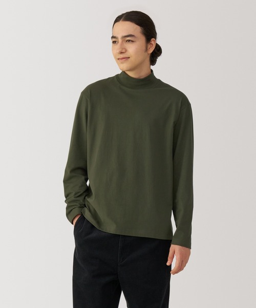 無印良品（ムジルシリョウヒン）の「紳士　起毛ハイネック長袖Ｔシャツ（Tシャツ/カットソー・メンズ・グレー/ブラック/ボルドー/ホワイト/ダークグリーン/チャコールグレー・L/M/S/XL）」の5枚目の写真