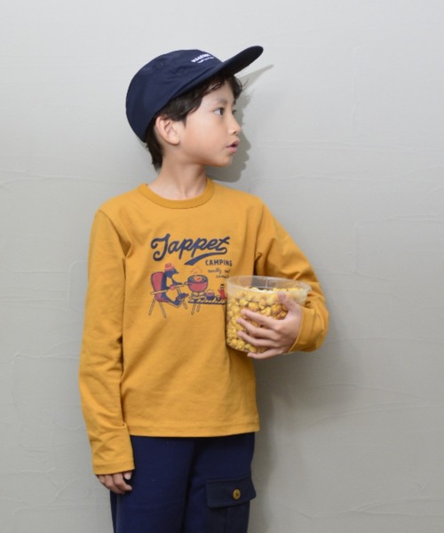 Tappet(タペット)の「キャンプTシャツ(Tシャツ/カットソー・キッズ・ブラウン・80cm/90cm/110cm/100cm/120cm/160cm/140cm/150cm/130cm)」の1枚目の写真