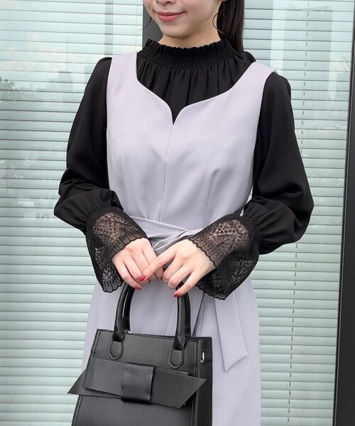 couture brooch（クチュールブローチ）の「◆【美シルエット・ほろ甘ジャンスカ】フィット＆フレアージャンスカ（ワンピース・レディース・ライトグレー/ダークグレー/キャメル・36/38/40/42）」の13枚目の写真