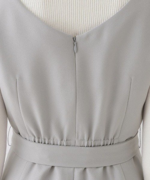 couture brooch（クチュールブローチ）の「◆【美シルエット・ほろ甘ジャンスカ】フィット＆フレアージャンスカ（ワンピース・レディース・ライトグレー/ダークグレー/キャメル・36/38/40/42）」の5枚目の写真