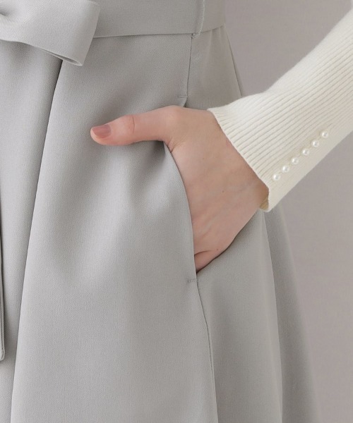 couture brooch（クチュールブローチ）の「◆【美シルエット・ほろ甘ジャンスカ】フィット＆フレアージャンスカ（ワンピース・レディース・ライトグレー/ダークグレー/キャメル・36/38/40/42）」の6枚目の写真