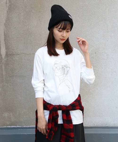 UNIT CHEST（ユニットチェスト）の「【UNIT CHEST】unique unisex long sleeve T-shirt/ユニークユニセックス ロンT  the girl by Ayumi Takamoto（Tシャツ/カットソー・レディース・ブラック/ホワイト・S/L/M）」の11枚目の写真