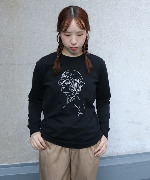 UNIT CHEST（ユニットチェスト）の「【UNIT CHEST】unique unisex long sleeve T-shirt/ユニークユニセックス ロンT  the girl by Ayumi Takamoto（Tシャツ/カットソー・レディース・ブラック/ホワイト・S/L/M）」の19枚目の写真