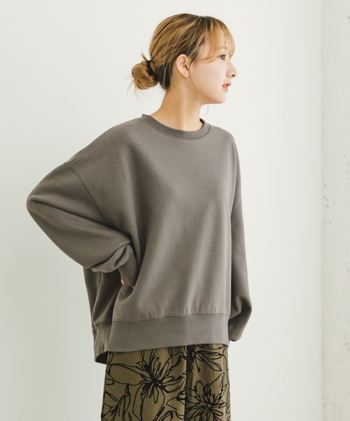 ITEMS URBANRESEARCH（アイテムズ アーバンリサーチ）の「エアリータッチクルーネックスウェット（スウェット・レディース・チャコールグレー/イエロー/オフホワイト・FREE）」の2枚目の写真