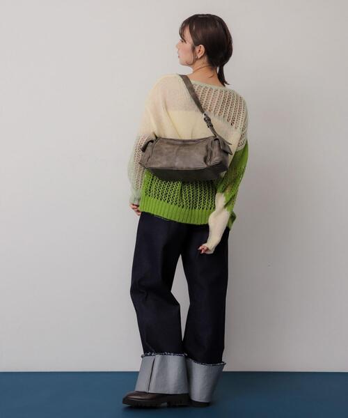 SENSE OF PLACE by URBAN RESEARCH（センスオブプレイスバイアーバンリサーチ）の「モヘアタッチパッチワークセーター（ニット/セーター・レディース・オフホワイト/グリーン系その他/ブルー系その他・ONE）」の11枚目の写真