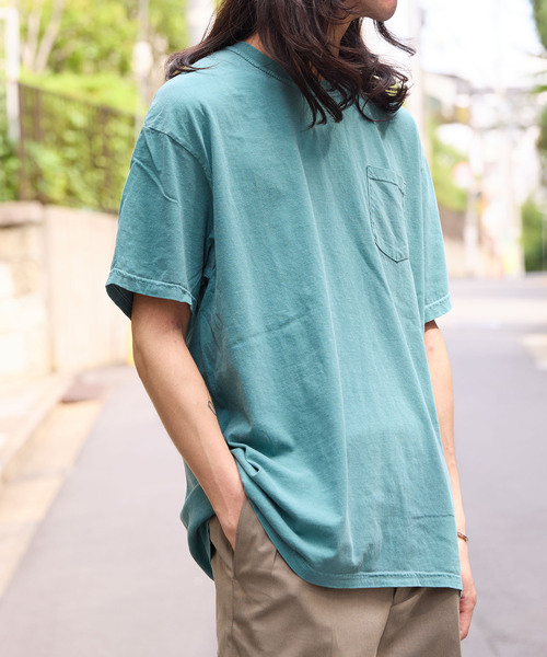 ADAM ET ROPE'（アダムエロペ）の「【COMFORT COLORS/コンフォート カラーズ】POCKET TEE（Tシャツ/カットソー・メンズ・グレー/パープル/グリーン・L/M）」の7枚目の写真